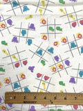 1 YD Cotton Vintage - Off White with Animal Tic-Tac-Toe