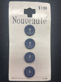 Button Plastic Set of 4 Vintage - Dark Navy Blue