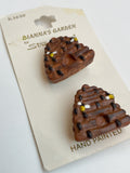 Buttons Plastic Hand Painted Set of 2 Vintage - Bee Hives
