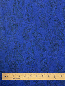 Rayon Vintage - Royal Blue with Black Paisley