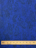 Rayon Vintage - Royal Blue with Black Paisley