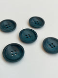 Buttons Plastic Set of 5 Vintage - Teal Green