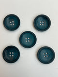 Buttons Plastic Set of 5 Vintage - Teal Green