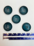 Buttons Plastic Set of 5 Vintage - Teal Green
