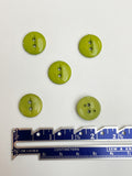 Buttons Plastic Set of 5 - Green
