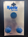 Buttons Plastic Set of 3 Vintage - Blue Domes