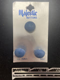 Buttons Plastic Set of 3 Vintage - Blue Domes