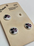 Buttons Plastic Set of 3 Vintage - Mickey Mouse on White