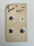 Buttons Plastic Set of 3 Vintage - Mickey Mouse on White