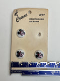 Buttons Plastic Set of 3 Vintage - Mickey Mouse on White