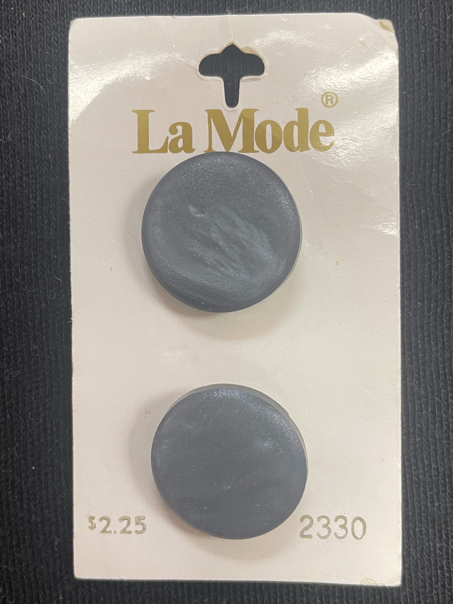 Button Plastic Set of 2 - Gray