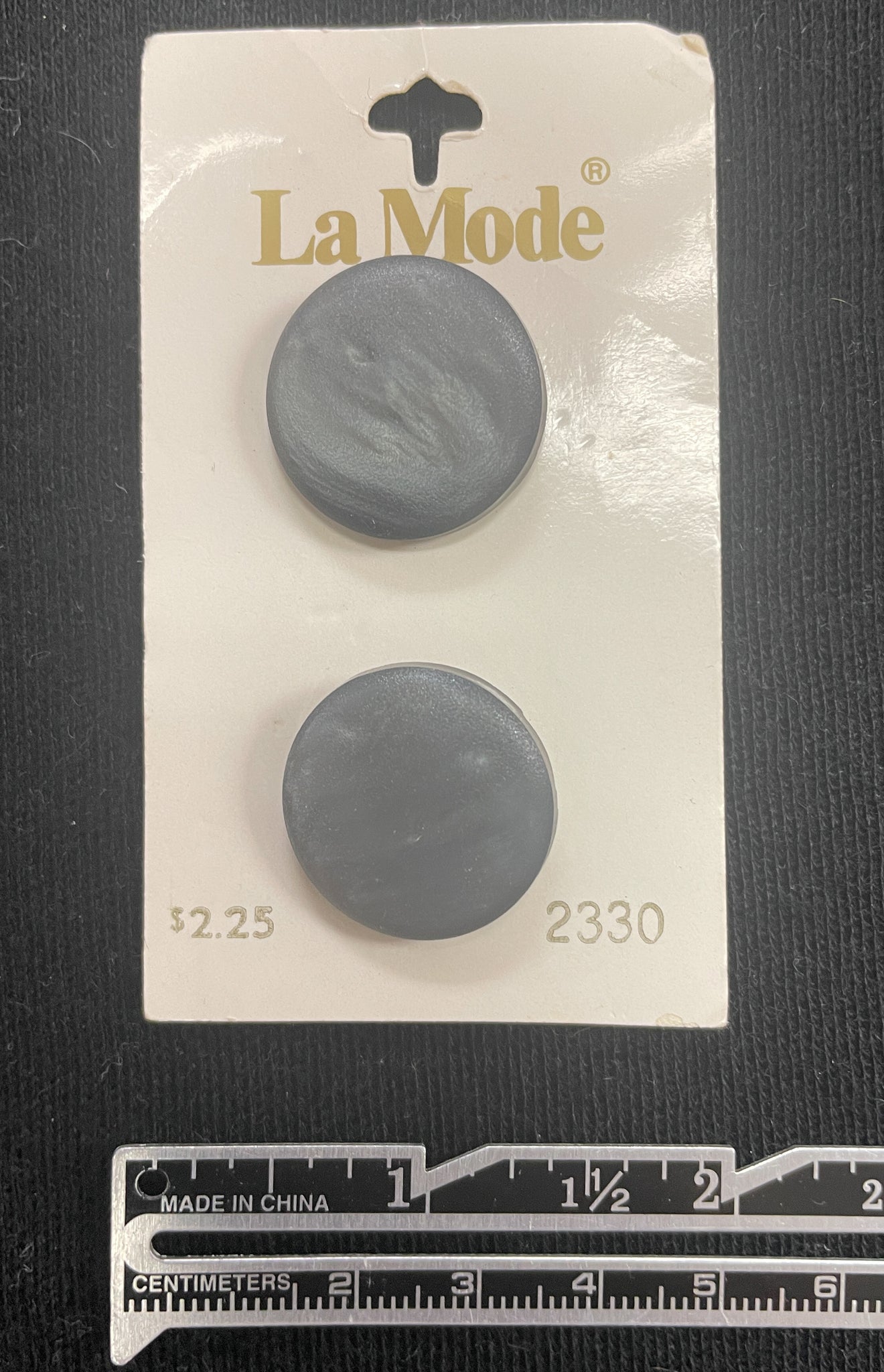 Button Plastic Set of 2 - Gray