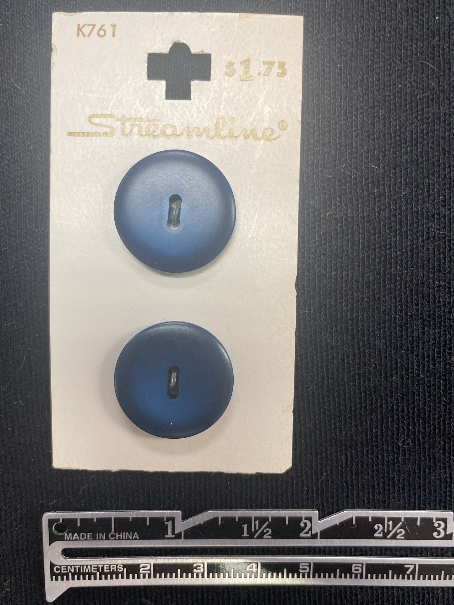 Button Plastic Set of 2 - Ombre Navy Blue