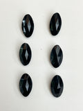 Buttons Faceted Glass Set of 6 Vintage - Black