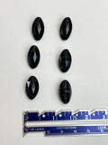 Buttons Faceted Glass Set of 6 Vintage - Black
