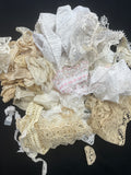 Mystery Scrap Bundle of Lace Trims - Whites and Off Whites 3/4 POUND