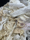 Mystery Scrap Bundle of Lace Trims - Whites and Off Whites 3/4 POUND
