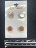 Button Plastic Set of 4 Vintage - Pearlescent Beige