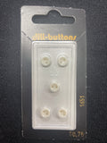 Button Plastic Set of 5 Vintage - Black or White