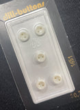 Button Plastic Set of 5 Vintage - White