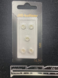 Button Plastic Set of 5 Vintage - White