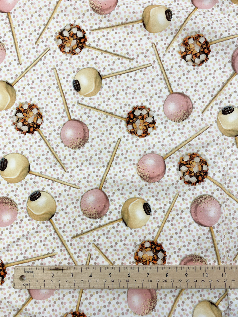 2 7/8 YD Quilting Cotton - Cake Pops with Polka Dots
