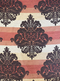 Cotton/Rayon Chenille Brocade - Dark Brown, Rest, Tan and Ecru Filigree