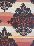 Cotton/Rayon Chenille Brocade - Dark Brown, Rest, Tan and Ecru Filigree