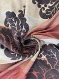 Cotton/Rayon Chenille Brocade - Dark Brown, Rest, Tan and Ecru Filigree