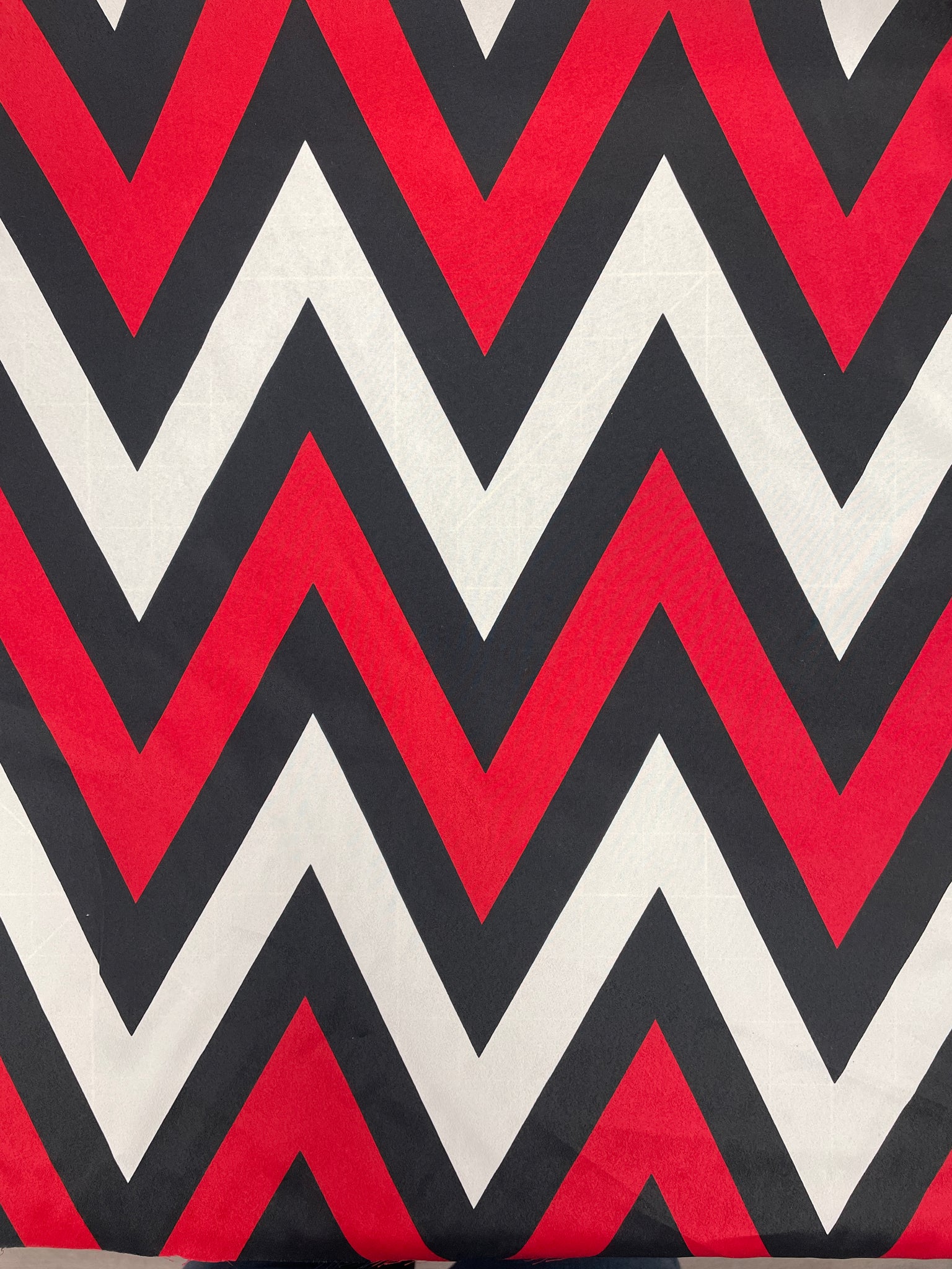 Nylon - Red, Black and White Zig-Zags