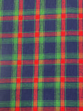 4 YD Poly/Cotton Yarn-Dyed Plaid - Navy Blue, Red, and Green