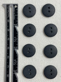 Button Plastic Set of 8, 9 or 12 - Matte Black