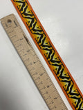 1 YD Cotton Ribbon Vintage - Orange, Yellow and Black