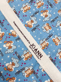 1 1/2+ YD Cotton Blend Knit - Dogs Sitting on Clouds with "Princess" on Light Blue