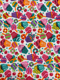 1 YD Polyester Batiste - Cupcakes and Candies on White