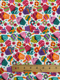1 YD Polyester Batiste - Cupcakes and Candies on White