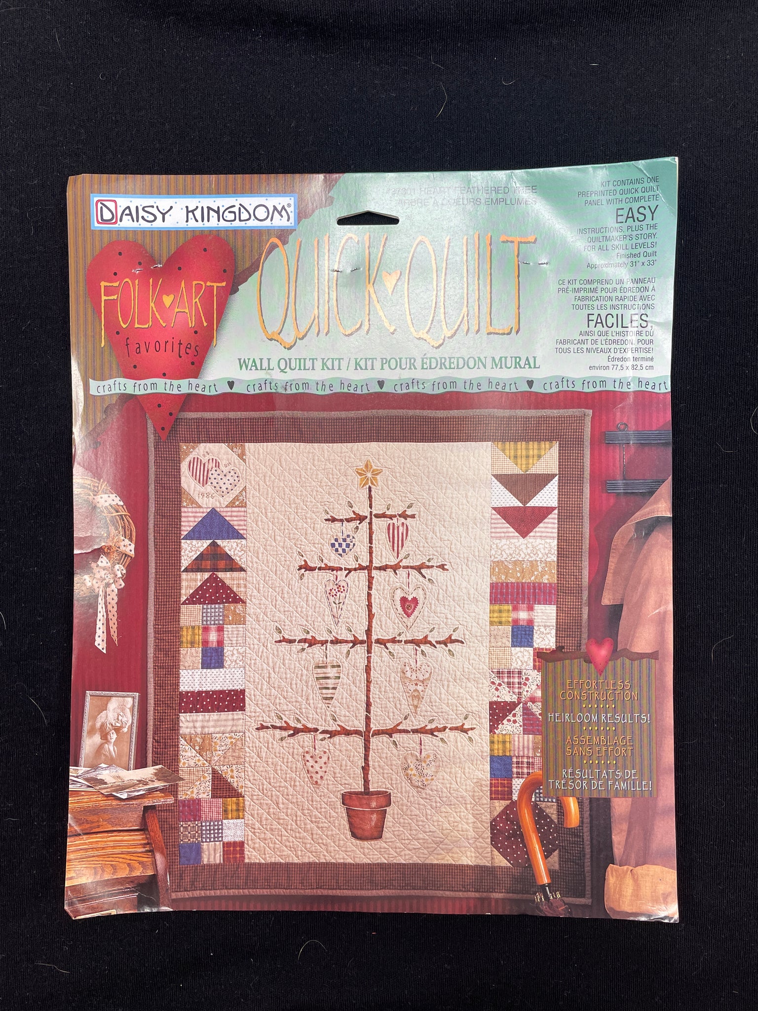 1996's Quilting Cotton Panel Vintage - Printed Patchwork with Tree
