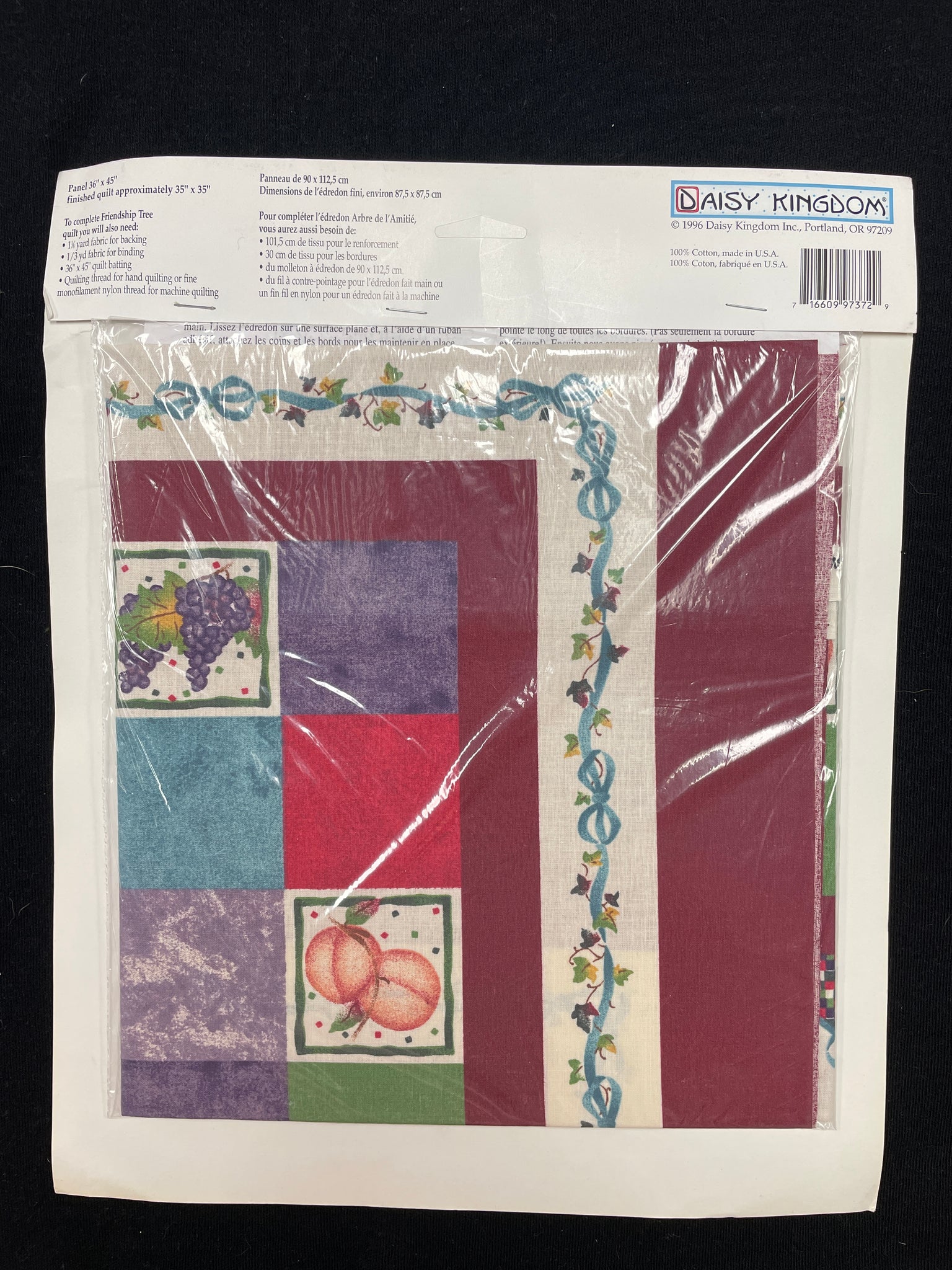 1996's Quilting Cotton Panel Vintage - Printed Patchwork with Fruit