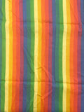 1 YD Poly/Cotton Vintage - Rainbow Stripes with White Polka Dots