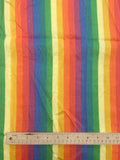 1 YD Poly/Cotton Vintage - Rainbow Stripes with White Polka Dots
