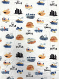 2 7/8 YD Cotton Flannel - White with "Love Your Planet" Print