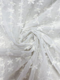 Nylon Chiffon - White with White Bows