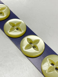 Button Plastic Set of 3 or 4 - Pearlescent Yellow