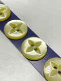 Button Plastic Set of 3 or 4 - Pearlescent Yellow