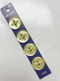 Button Plastic Set of 3 or 4 - Pearlescent Yellow