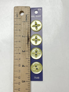 Button Plastic Set of 3 or 4 - Pearlescent Yellow