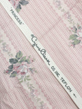 1 1/4 Cotton - Stripes of Pink Flowers and Dashes on Pink