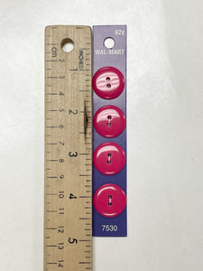 Button Plastic Set of 4 - Hot Pink