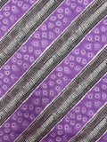 3 1/8 YD Rayon Printed Bias Stripes - Purple, Black and White