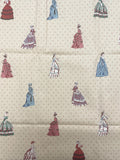 1 YD Quilting Cotton - "Civil War Ladies" and Diamonds on Beige